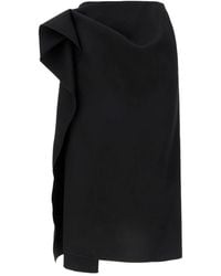 Lanvin - Rokken ,Zwart ,Midi Rokken - Lyst