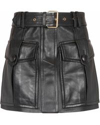 Balmain - Leather Skirts - Lyst
