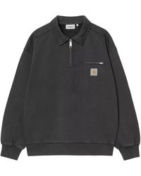 Carhartt - Hoodies & Sweatvesten ,Zwart ,Katoen Half Zip Detroit Sweat - Lyst
