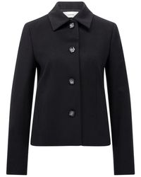 Lardini - Jassen ,Zwart ,Wol Klassieke Wollen Jas Met Knoopsluiting - Lyst
