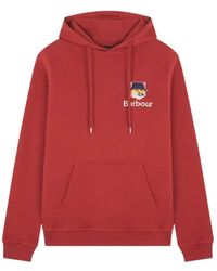 Barbour - X Maison Kitsuné Fox Head Hoodie Burnt Cotton - Lyst
