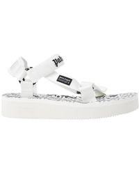 Palm Angels - Schoenen ,Wit ,Witte Rubberen Sandalen Met Logoband - Lyst