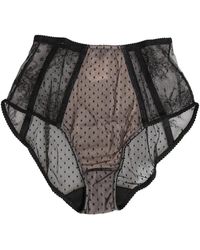 Dolce & Gabbana - Ondergoed ,Veelkleurig ,Zwarte Sheer Polka Dot Kant Briefs - Lyst