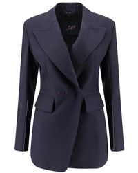 The Seafarer - Jassen ,Blauw ,Leer Double-Breasted Blazer - Lyst