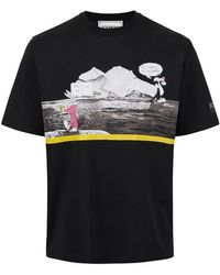 Iceberg - Schwarzes Regular Fit Baumwoll-Jersey T-Shirt Mit Logo - Lyst