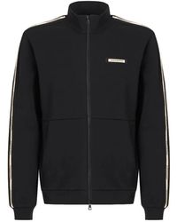 EA7 - Hoodies & Sweatvesten ,Zwart ,Katoen Zip-Through Sweatshirt - Lyst