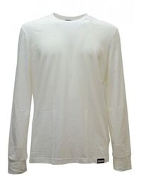DSquared² - Weißes langarm-t-shirt mit -logo - Lyst