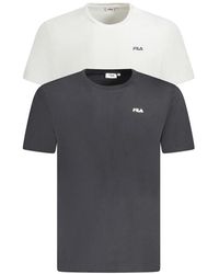Fila - Wit Katoenen T-Shirt Met Vet Print Logo - Lyst