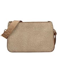 Borbonese - Nylon Schoudertas Met Leren Details - Lyst