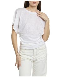 Department 5 - Weißes t-shirt mit verstellbarem kordelzug - Lyst