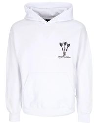 Propaganda - Hoodies & Sweatvesten ,Wit ,Katoen Witte Lichtgewicht Hoodie Met Trekkoord - Lyst