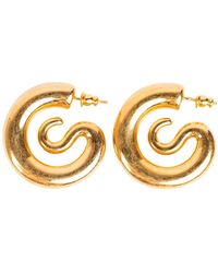 Panconesi - Goldene Hoop-Ohrringe Mit Spaßigem Design - Lyst