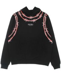 PHOBIA ARCHIVE - Hoodies & Sweatvesten ,Zwart ,Katoen Barbed Wire Print Hoodie - Lyst