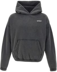 Satisfy - Hoodies & Sweatvesten ,Zwart ,Katoen Soft Cell Hoodie - Lyst