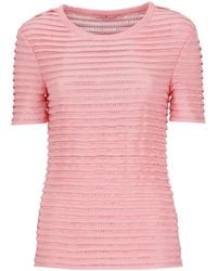 Ermanno Scervino - Camiseta rosa con flecos y detalles de strass - Lyst