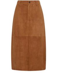 Marella - Rokken ,Bruin ,Leer Zeus Leren Rok - Lyst