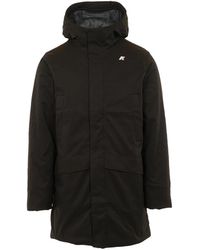 K-Way - Waterdichte Zwarte Jas Met Capuchon - Lyst