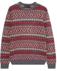 Brooks Brothers - Fair Isle Jacquard Lambswool Crewneck - Lyst