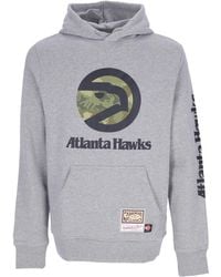 Mitchell & Ness - Hoodies & Sweatvesten ,Grijs ,Katoen Nba Ghost Camo Hoodie - Lyst