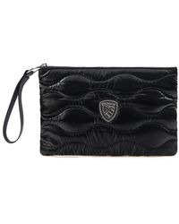 Blauer - Tassen ,Zwart ,Wave Puffer Stof Clutch Met Strass Logo - Lyst