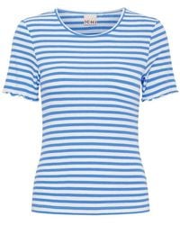 Ichi - Tops ,Blauw ,Ihcella T-Shirt - Lyst