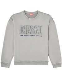 DIESEL - Hoodies & Sweatvesten ,Grijs ,Katoen S-Boxt Raw V1 - Lyst
