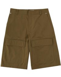 MSGM - Korte Broeken ,Groen ,Katoen Casual Shorts - Lyst