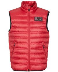 EA7 - Jassen ,Rood ,Polyester Rode Gilet - Lyst