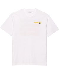 Lacoste - Weiße trendige baumwoll-t-shirt - Lyst