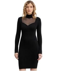 Guess - Kleedjes ,Zwart ,Polyester Lucy Mini Jurk - Lyst