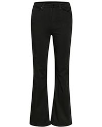 Kaffe - Jeans ,Zwart ,Zwarte Flared Jeans Hoge Taille - Lyst