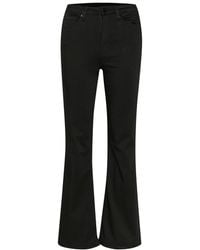 Kaffe - Jeans ,Zwart ,Zwarte Flared Jeans Hoge Taille - Lyst