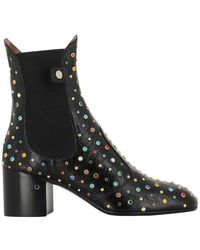 Laurence Dacade - Schwarze Leder-Stiefeletten Mit Nieten - Lyst