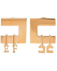 Elisabetta Franchi - Quadratischer Rahmen Logo Charm Ohrringe - Lyst
