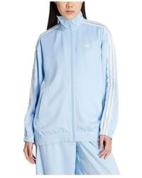 adidas - Satin Firebird Track Top Ruffle 3-Stripes - Lyst