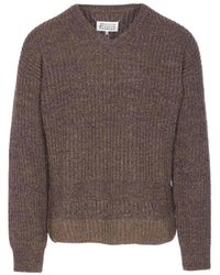 Maison Margiela - Four-Stitch Logo Rib-Knit Sweater - Lyst