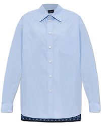 Etro - Overhemden ,Blauw ,Katoen Overhemd Met Zak - Lyst