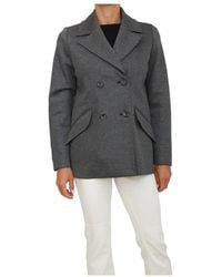 iBlues - Graue Jacke-Mantel Aus Jersey-Stoff - Lyst