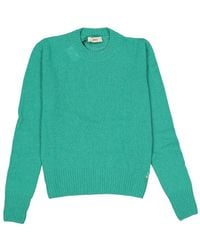 Herno - Truien & Vesten ,Groen ,Kasjmier Trui Met Ronde Hals - Lyst