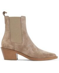 Gianvito Rossi - Wildleder Stiefeletten Nude & Neutrals - Lyst