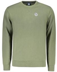 North Sails - Hoodies & Sweatvesten ,Groen ,Katoen Groene Katoenen Sweatshirt Met Applique Logo - Lyst