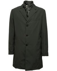 Trussardi - Jassen ,Groen ,Groene Trenchcoat Met Afneembare Kraag - Lyst