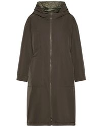 Max Mara - Jassen ,Groen ,Leer Lange Omkeerbare Gewatteerde Parka - Lyst