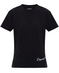 DSquared² - Tops ,Zwart ,Katoen Logo T-Shirt - Lyst