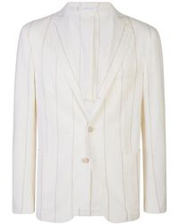 Eleventy - Jassen ,Wit ,Katoen Monopetto Soft Jacket - Lyst