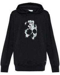 McQueen - Hoodies & Sweatvesten ,Zwart ,Katoen Sweatshirt Met Een Opvallend Schedelmotief - Lyst
