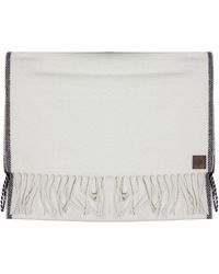 Eleventy - Accessoires ,Wit ,Wol Sjaal Met Franjes - Lyst