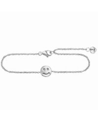 Caï - Zilveren Armband Met Glimlachend Gezicht En Zirkonia - Lyst
