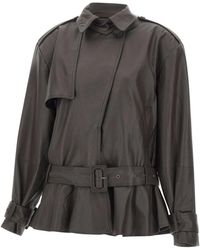 ROTATE BIRGER CHRISTENSEN - Jassen ,Bruin ,Leer Biker Leather Jacket - Lyst