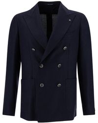 Tagliatore - Jassen ,Blauw ,Wol Montecarlo Technical Wool Jacket - Lyst